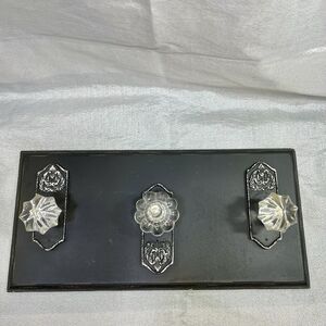 Shabby Chic Farmhouse Decor Wood Hanging Rack Acrylic Crystal Knobs